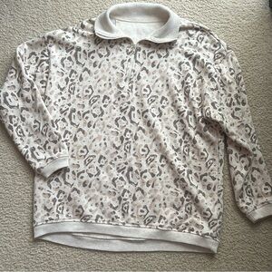 Aerie Oversized Leopard Print Sweatshirt